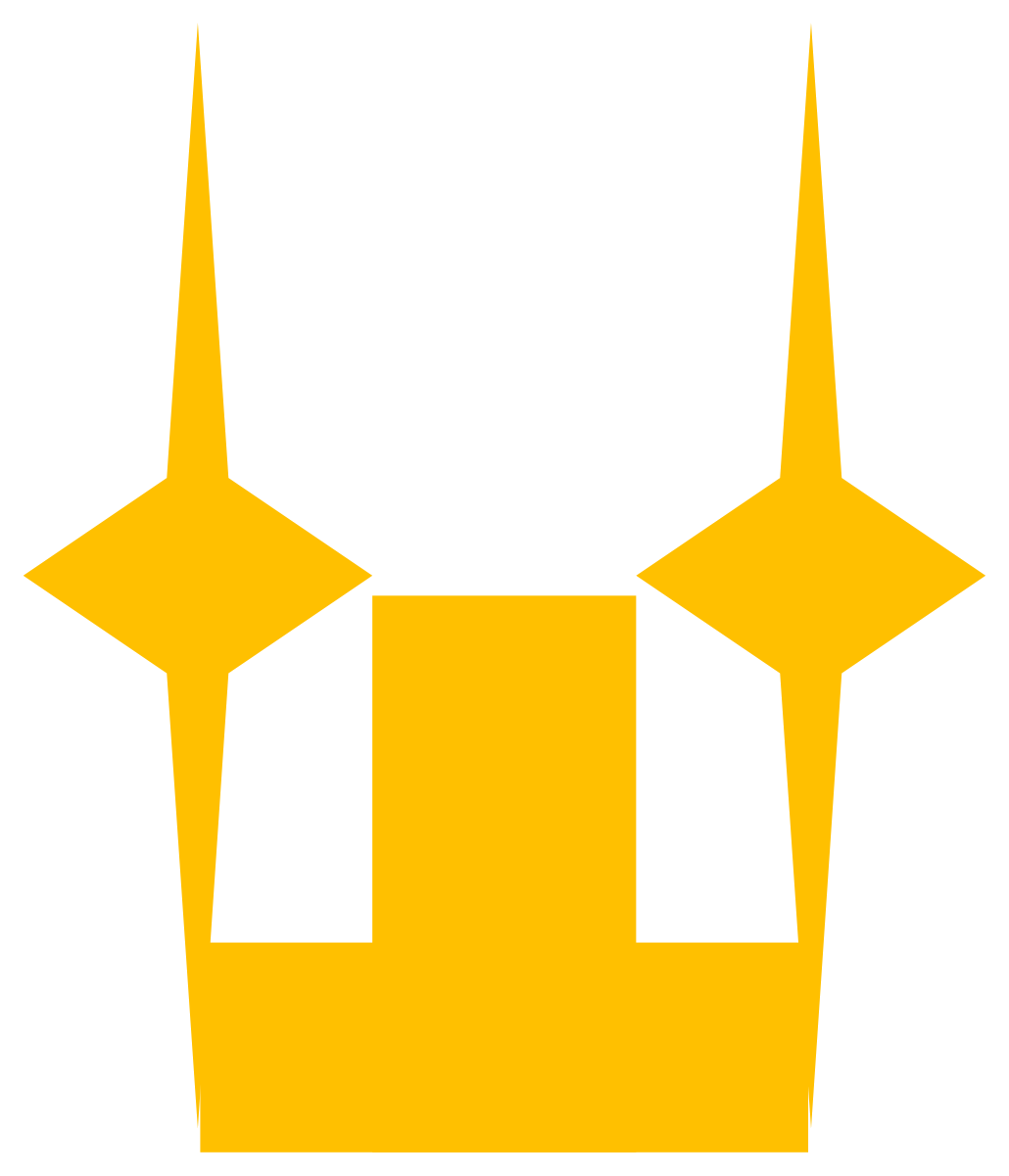 二つの星と逆向きのTを重ねた形